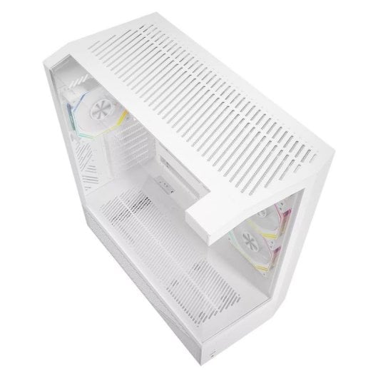 Boîtier PC Darkflash DY460 Blanc ARGB Moyen Tour Verre trempé 4 Ventilateurs
