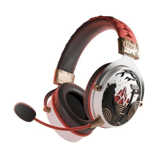Auriculaires Lexip Assassin's Creed Shadows sans fil et filaire Bluetooth 2.4 GHz Gaming LED Rouge Blanc