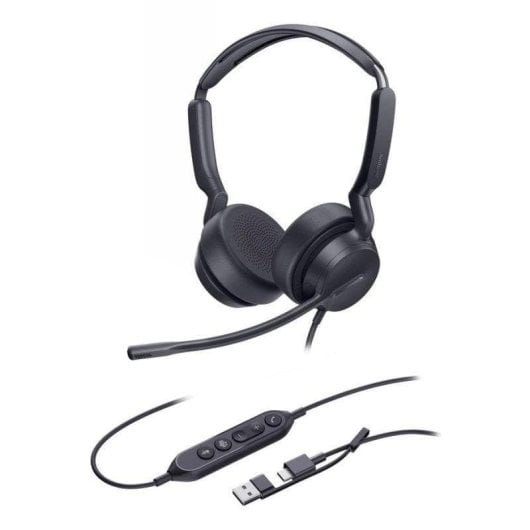 Auriculares Yealink UH42 Dual mit Kabel USB-C/USB-A, Geräuschunterdrückung, Schwarz