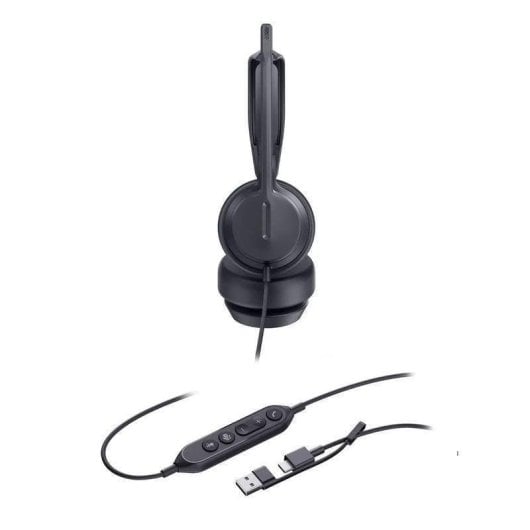 Auriculares Yealink UH42 Dual com fio USB-C/A Cancelamento de Ruído Chamadas/Música Preto