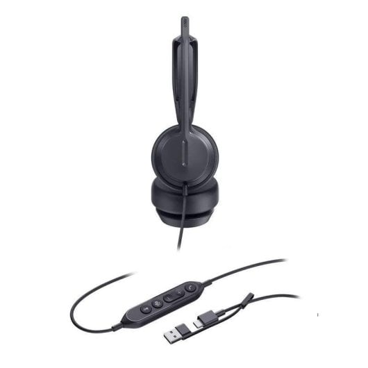Auriculaires Yealink UH42 Dual filaires USB-C/A pour appels et musique avec réduction de bruit noirs