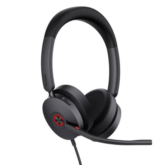 Auricolari Yealink UH48 Dual con cavo USB-C/A per chiamate e musica con Cancellazione Rumore Neri