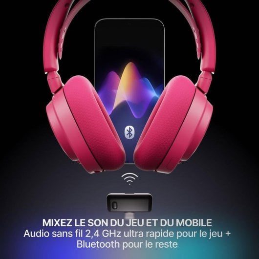 Casque SteelSeries Arctis Nova 7 Gen 2 Sans Fil Bluetooth/RF, Gaming, Réduction de Bruit, Magenta