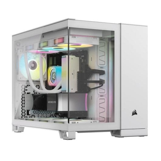 PC-Gehäuse Corsair 2500X RGB Weiß ATX Micro Tower Glas Seitenpanel RGB