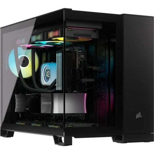 PC-Gehäuse Corsair 2500X RGB Micro Tower Schwarz Glas RGB USB-C