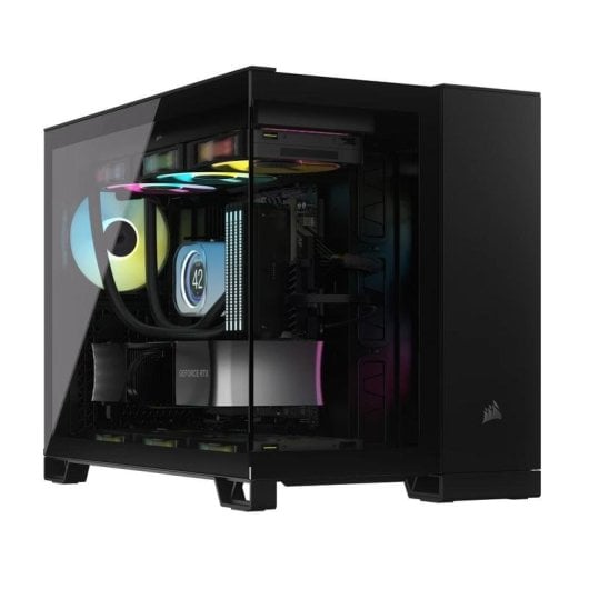 Caja PC Corsair 2500X RGB Micro Torre Vidrio Templado Negra ATX