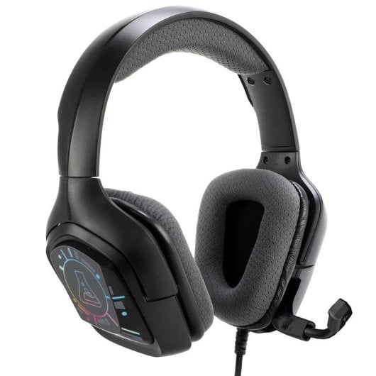 Casque The G-Lab KORP Cobalt 7.1 EX filaire USB pour Gaming, Son Surround, Micro flexible, Rétroéclairage RGB, Noir