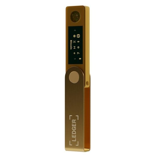 Monedero offline Ledger Nano X Oro Bluetooth USB EAL5+ Pantalla Seguridad avanzada