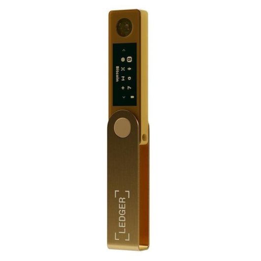 Monedero offline Ledger Nano X Oro Bluetooth USB EAL5+ Pantalla Seguridad avanzada