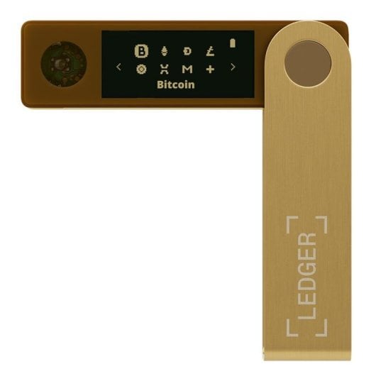 Monedero offline Ledger Nano X Oro Bluetooth USB EAL5+ Pantalla Seguridad avanzada