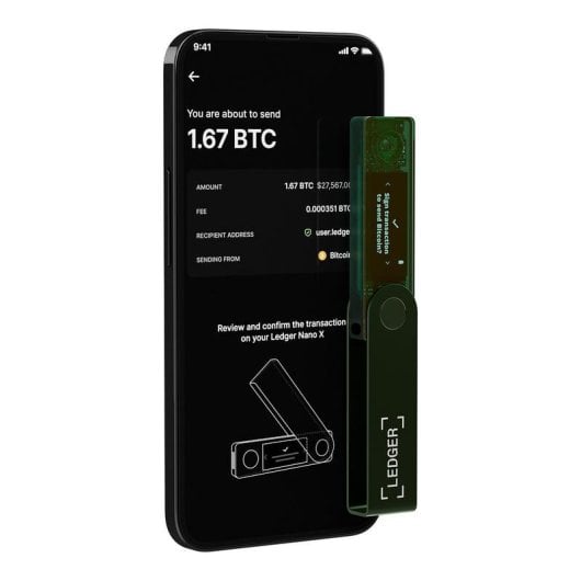 Portafoglio hardware LEDGER Nano X Verde Bluetooth USB Type-C EAL5+