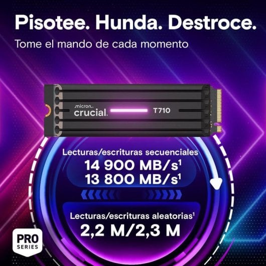 Disco Duro Crucial T710 4 TB SSD M.2 14500 MB/s + Disipador térmico