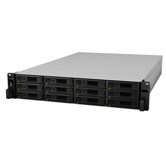 Caixa HDD/SSD Synology RX1222sas Rack 2U Aço Preto Hot-swap 12 Baias Alimentação Redundante