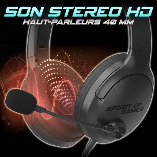 Casque Spirit of Gamer Pro H4 filaire Jack 3,5 mm Gaming Stéréo Noir