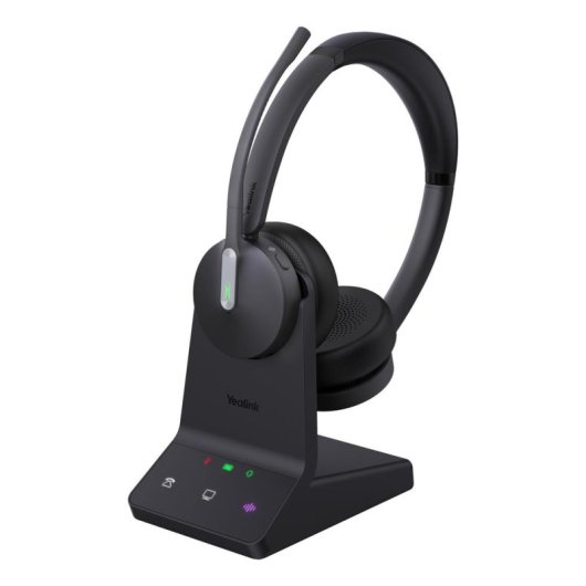 Casque Yealink WH64 Dual UC sans fil DECT et Bluetooth pour bureau avec micro et voyant d’occupation noir