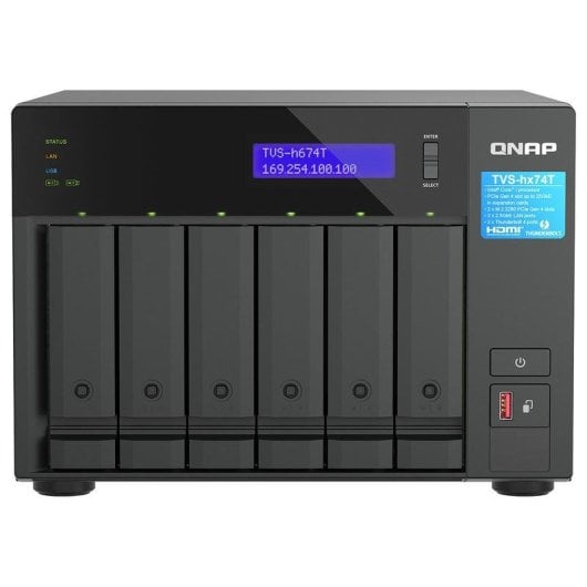 Servidor NAS Torre QNAP 6xBays Intel Core i5 32GB DDR4 2.5GbE TVS-H674T-I5-32G