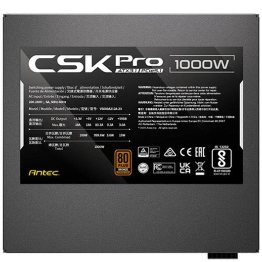 Fuente de Alimentación Antec SIGNATURE CSK1000 PRO 1000W 80 PLUS Bronze semimodular ATX 3.1