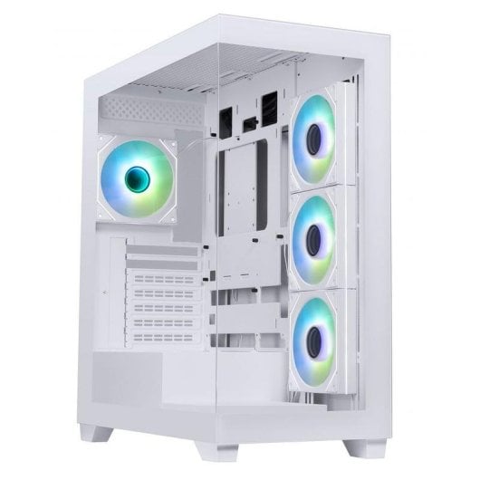 PC-Gehäuse BitFenix Ceto Premium Edition BFC-CET-500-WWGSW-4A ARGB Midi Tower Weiß Glas