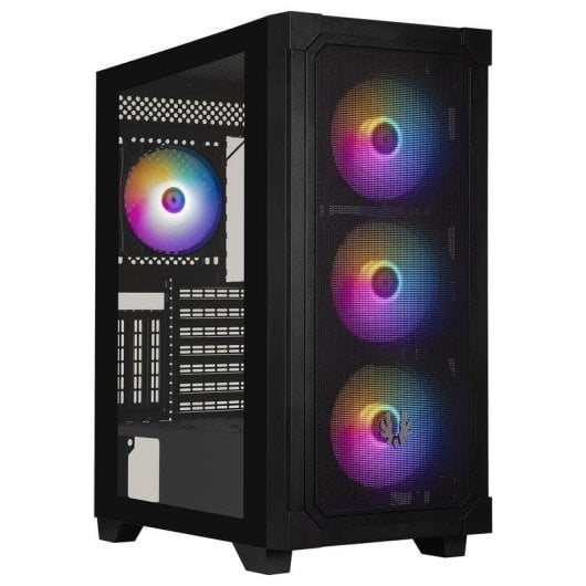 Gehäuse BitFenix Graph BFC-GRF-300-KKGSK-4A Mid-Tower Mesh Front 4x RGB-Lüfter Glasfenster