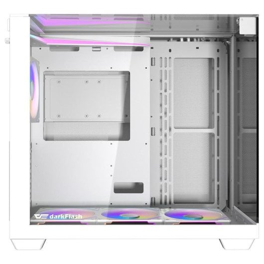 Caja Media Torre Darkflash TH285 Blanco RGB 3 Cristales Templados