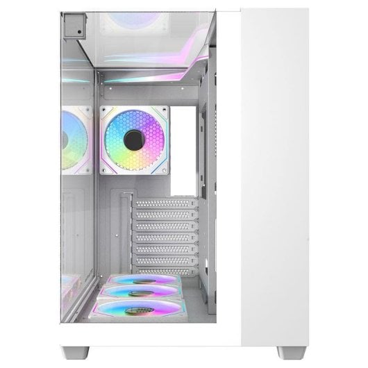 Caja Media Torre Darkflash TH285 Blanco RGB 3 Cristales Templados