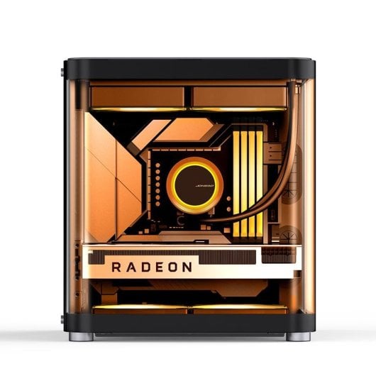 PC-Gehäuse Jonsbo TK-1 2.0 Mini Tower Schwarz ITX Micro ATX Glasfenster Gaming