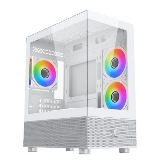 PC-Gehäuse Xigmatek Alphard M EN44533 Weiß Glas ARGB 4 Lüfter Micro-ATX