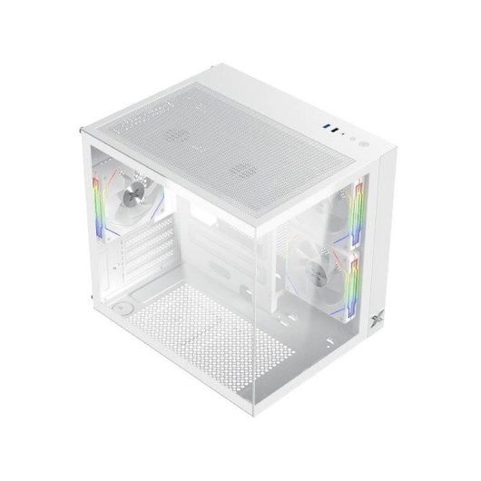 Boîtier PC Xigmatek Aqua M Lite EN44427 ARGB micro ATX Blanc Verre Trempé