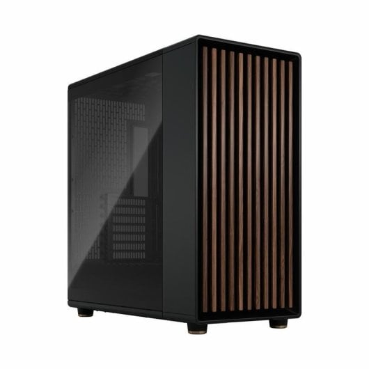 Caja PC Fractal Design North XL cristal templado negro carbón frontal nogal