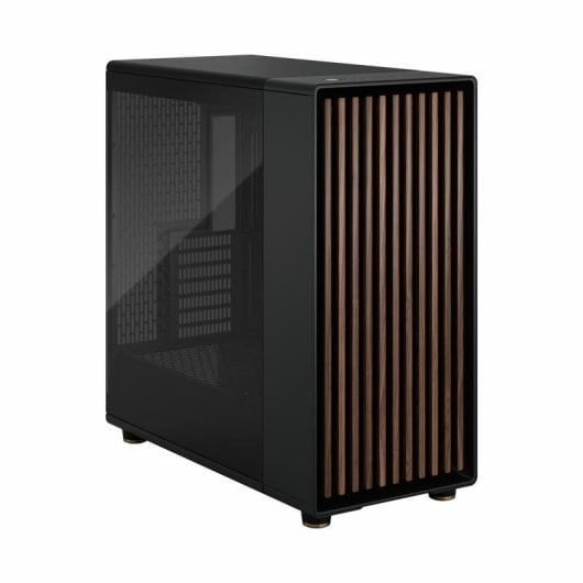 Caja PC Fractal Design North XL cristal templado negro carbón frontal nogal