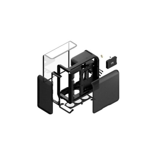 PC-Gehäuse Hyte X50 Pitch Black Mid Tower Glas Seitenteil ATX Mesh