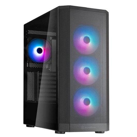 PC-Gehäuse SilverStone FARA 514X Midi Tower Glasfenster ARGB Schwarz Gaming