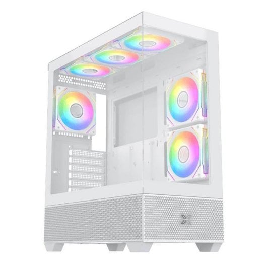 PC-Gehäuse Xigmatek EN43833 Alphard Weiß ARGB 6 Lüfter Glas Micro ATX