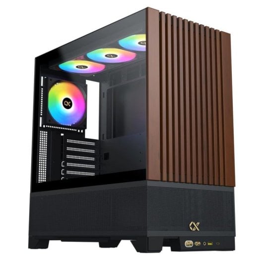 PC-Gehäuse Xigmatek Endorphin WD Schwarz EATX ARGB Tempered Glass Holzfront