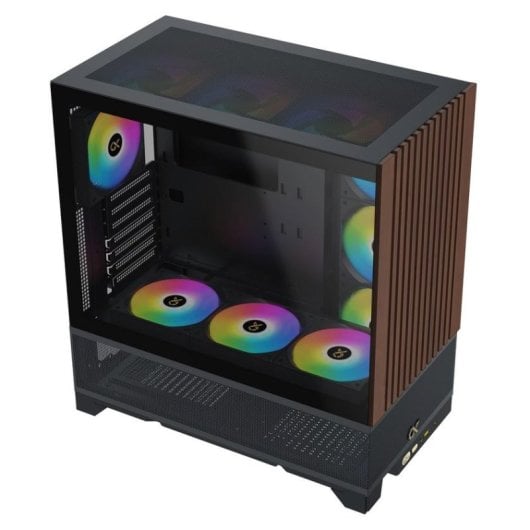 PC-Gehäuse Xigmatek Endorphin WD Schwarz EATX ARGB Tempered Glass Holzfront