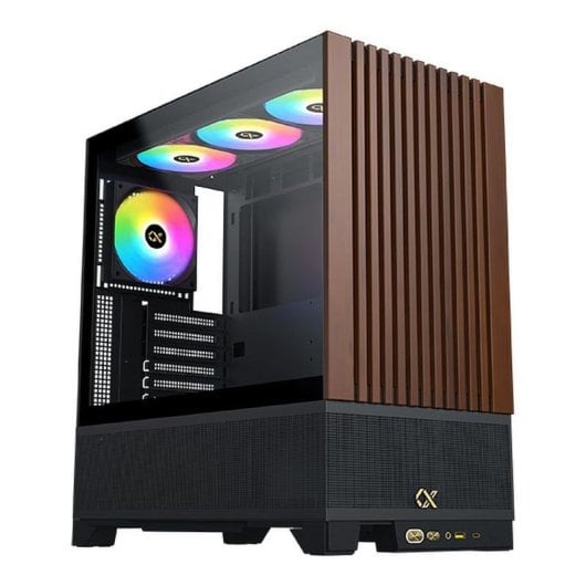 PC-Gehäuse Xigmatek Endorphin WD Schwarz EATX ARGB Tempered Glass Holzfront
