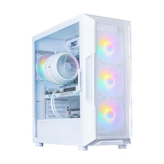 Case Zalman I3 NEO V2 WHITE finestra vetro temperato 4x120 mm RGB mesh frontale