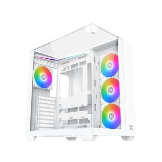PC-Gehäuse Xigmatek EN45813 Aqua V Weiß Glas ARGB 7x120 mm ATX Micro ATX