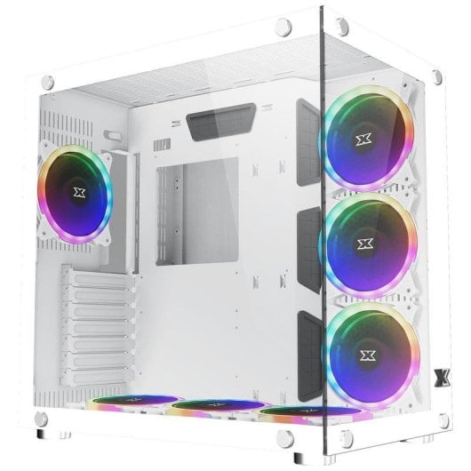 Boîtier PC Xigmatek Aquarius Plus ARGB Blanc Fenêtres Verre Trempé ATX/Micro-ATX/Mini-ITX 7 Ventilateurs ARGB Inclus