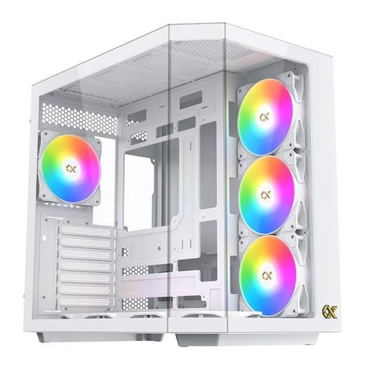 Gehäuse Xigmatek Cubi II EN45493 Weiß ARGB Glas-Seiten, 7 Lüfter ATX/Micro ATX