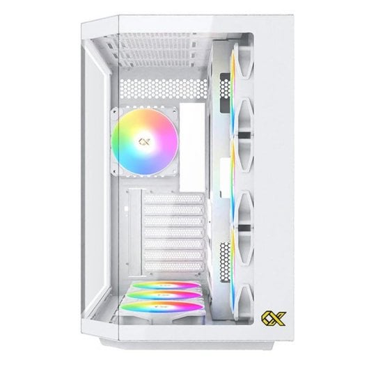 Gehäuse Xigmatek Cubi II EN45493 Weiß ARGB Glas-Seiten, 7 Lüfter ATX/Micro ATX