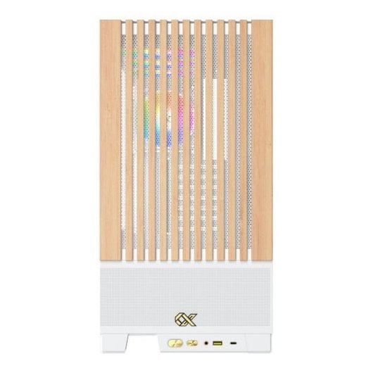 PC-Gehäuse Xigmatek Endorphin WD Weiß Mid-Tower Holzfront ARGB-Glasseitenwand