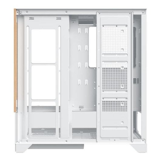 PC-Gehäuse Xigmatek Endorphin WD Weiß Mid-Tower Holzfront ARGB-Glasseitenwand