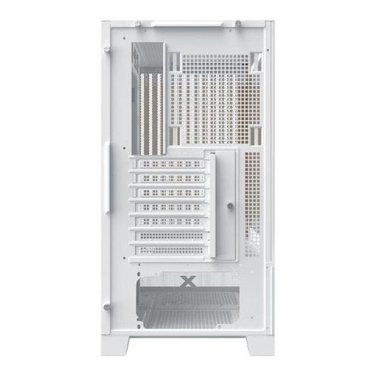 PC-Gehäuse Xigmatek Endorphin WD Weiß Mid-Tower Holzfront ARGB-Glasseitenwand