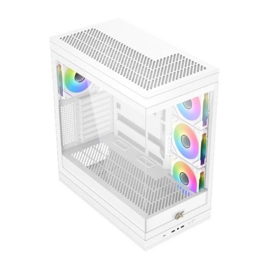 PC-Gehäuse Xigmatek META EN45073 Weiß ATX E-ATX Tempered Glass 4x ARGB Lüfter