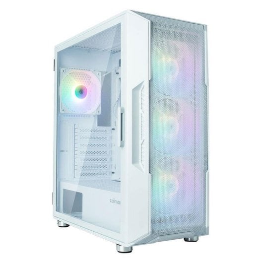 Boîtier Zalman I3 NEO WHITE Blanc Midi Tower Fenêtre Verre Trempé RGB
