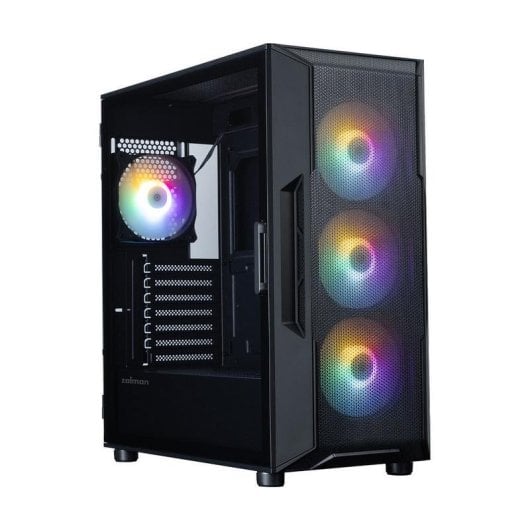 Boîtier Zalman I3 NEO V2 BLACK fenêtre verre trempé RGB Mesh
