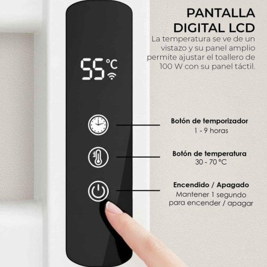 Toallero Eléctrico YOEVU 100W Estante Panel Táctil Wifi Alexa
