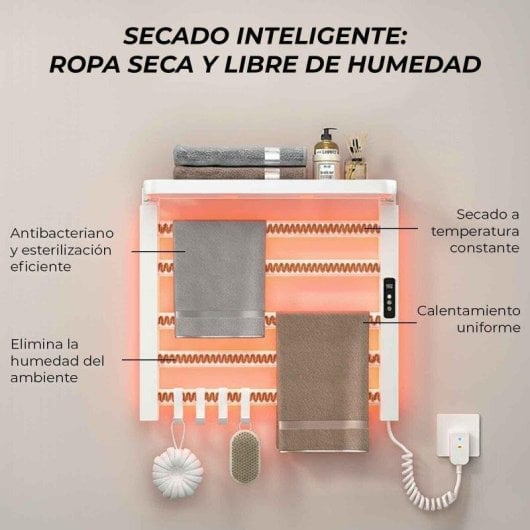 Toallero Eléctrico YOEVU 100W Estante Panel Táctil Wifi Alexa