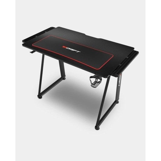 Mesa Gaming Drift 113 cm Fibra de carbono Pack Shelvy Accesorios XL